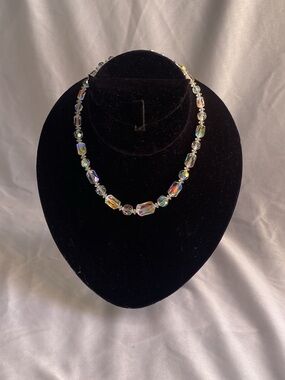 Crystal Aurora Borealis Bead Necklace - Women Jewelry